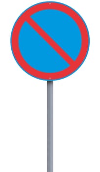 European no parking road sign