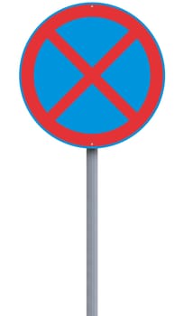 European no stopping road sign