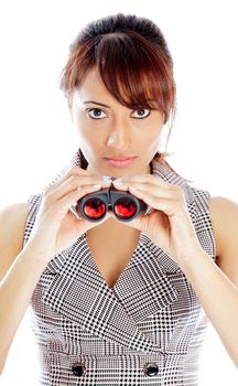 Indian business woman posing in studio isolated on a background