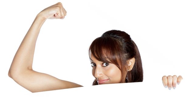 Indian business woman posing in studio isolated on a background