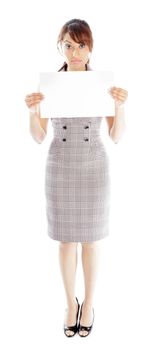 Indian business woman posing in studio isolated on a background