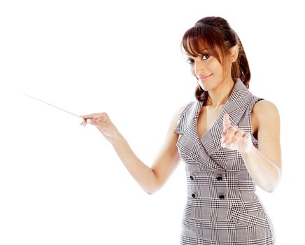 Indian business woman posing in studio isolated on a background