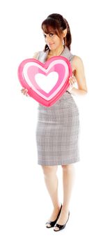 Indian business woman posing in studio isolated on a background