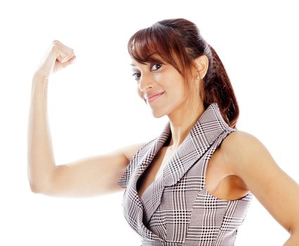 Indian business woman posing in studio isolated on a background