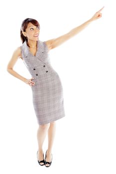 Indian business woman posing in studio isolated on a background