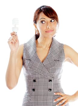 Indian business woman posing in studio isolated on a background