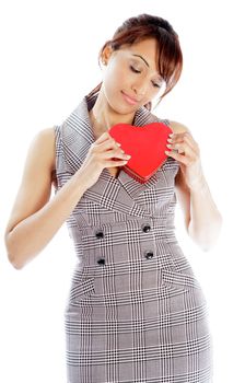 Indian business woman posing in studio isolated on a background