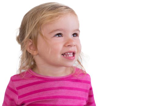 Beautiful toddler giving toothy smile