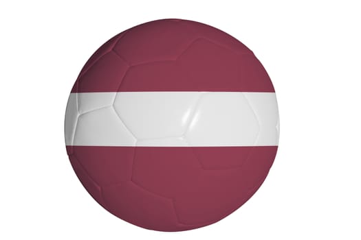 Latvian flag graphic on soccer ball