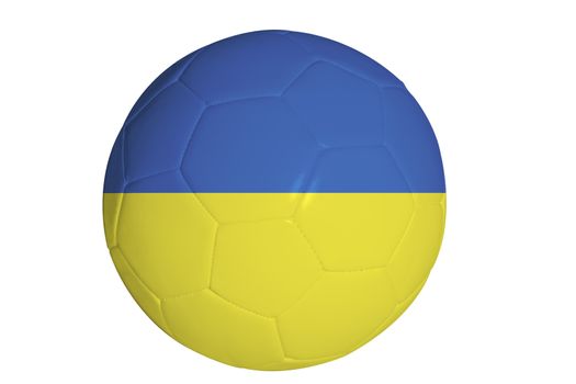 Ukrainian flag graphic on soccer ball