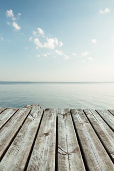 Serene view from pier to the lake