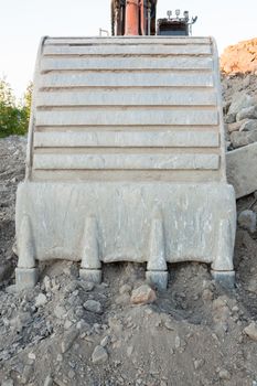 excavator bucket closeup.