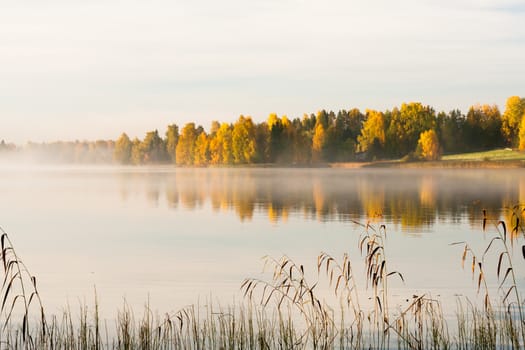 Serene autumn waterscape