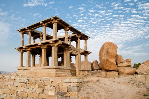 Old ancient ruins of hampi in karnataka india