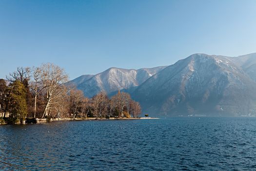 Photo of a beautiful sunny day at the lake, Lugano - Ticino - Switzerland