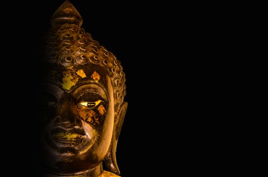 buddha head on black background