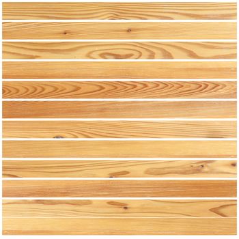wooden boards isolated over white background forming parquet design
