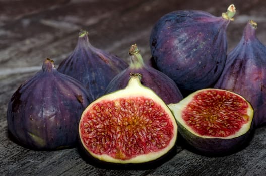 Figs on background of the old wooden table