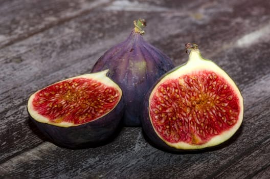 Figs on background of the old wooden table