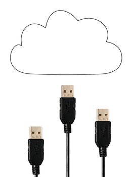 Cloud computing concept. Photo collage.