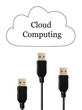 Cloud computing concept. Photo collage.