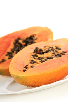 Papaya isolated over white background.