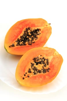 Papaya isolated over white background.
