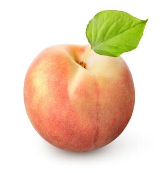 Fresh peach isolated on a white background