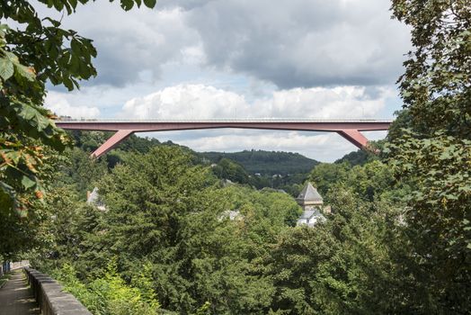 the bridge G.D. Charlotte over the river Alzette in the city luxembourg