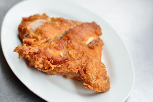 Deep fried chicken on white dish