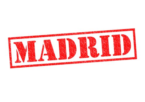 MADRID Rubber Stamp over a white background.