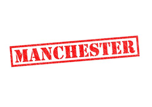 MANCHESTER Rubber Stamp over a white background.