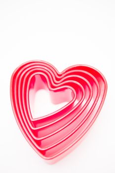 Pink heart shaped cookie cutters