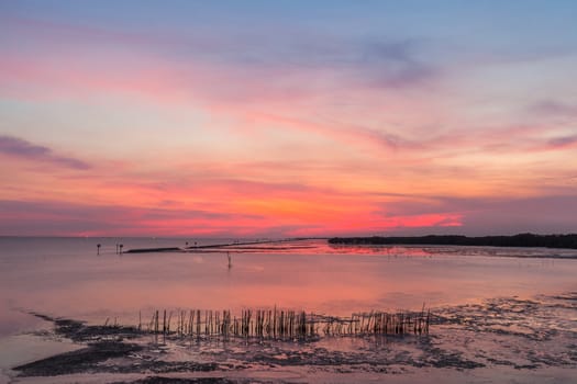 Beautiful sunset in the sea