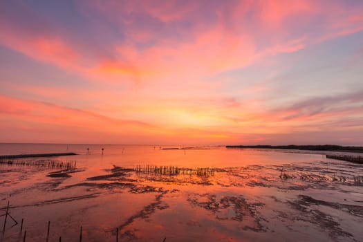 Beautiful sunset in the sea