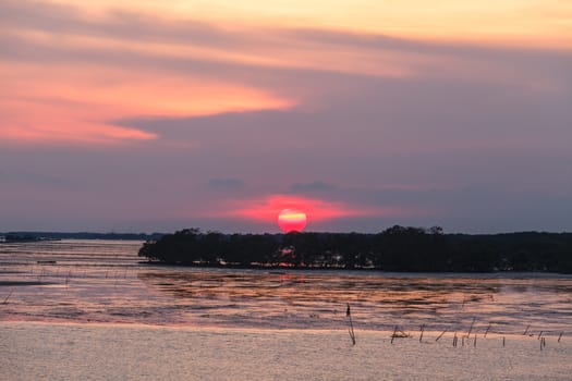 Beautiful sunset in the sea