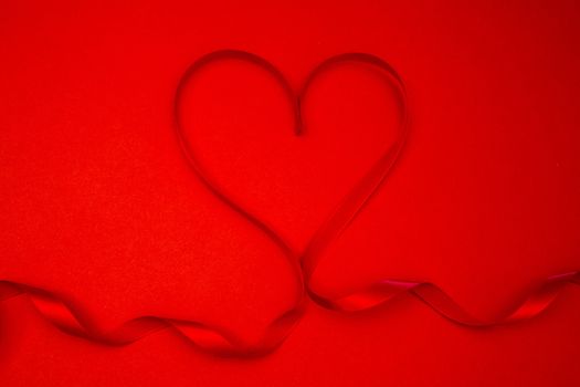 Heart shaped ribbon in red