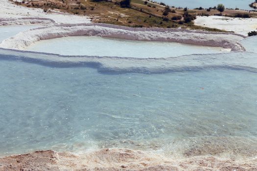 The Pamukkale natural lakes in Hierapolis Turkey