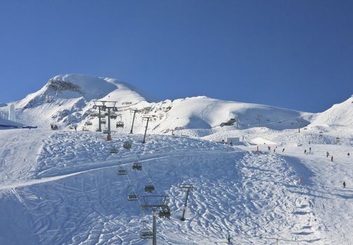 Ski resort of Kaprun, Kitzsteinhorn glacier. Austria