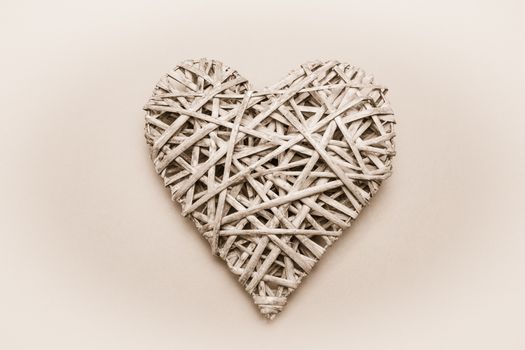 Wicker heart ornament
