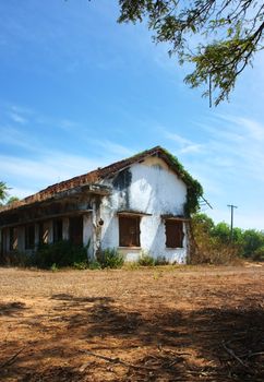 desert house was broken, disused, ruin..  making silent, fearful sence. It abandoned for a long time in devastated land