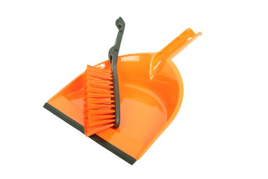 brush and dustpan isolated on white background