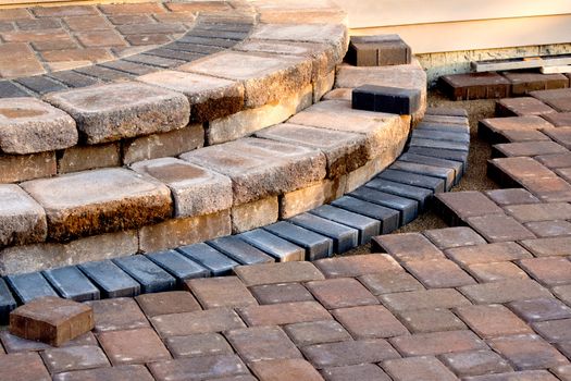 Pavers meets with patio steps and job completion almost done, steps have rain slope