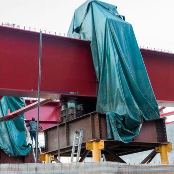 pylon elevated road under construction