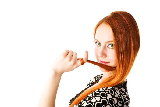 portrait of the girl with red hair