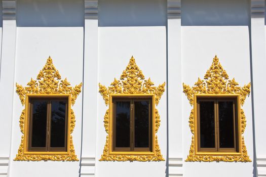 Window of Hor Phra  in Temple of The Wat Rhai Pa, Trat, Thailand