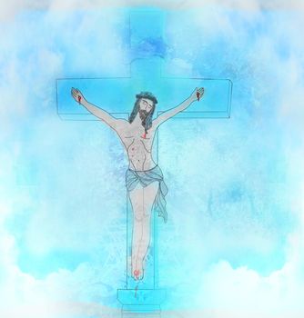 Crucifixion and resurrection of Jesus Christ on the cross
