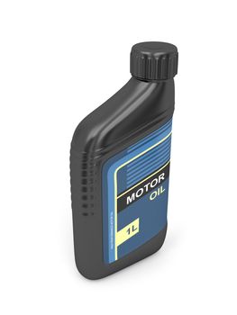 Motor oil bottle on white background