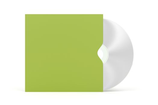CD or DVD disc in green paper cover
