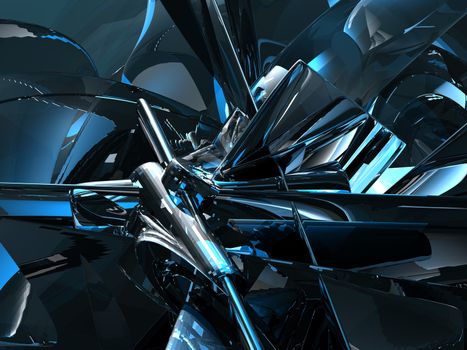 futuristic metal background - 3d illustration